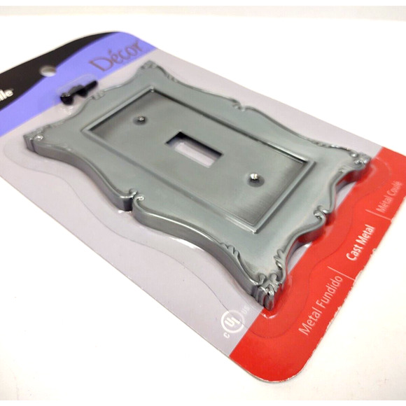 Amerelle Sophia Single Toggle Cast Metal Switch Plate in Antique Nickel - 86TAN - Picture 2 of 5